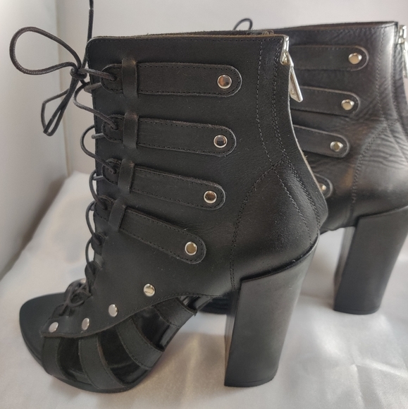 Proenza Schouler Black Leather Lace up Booties - Picture 2 of 6